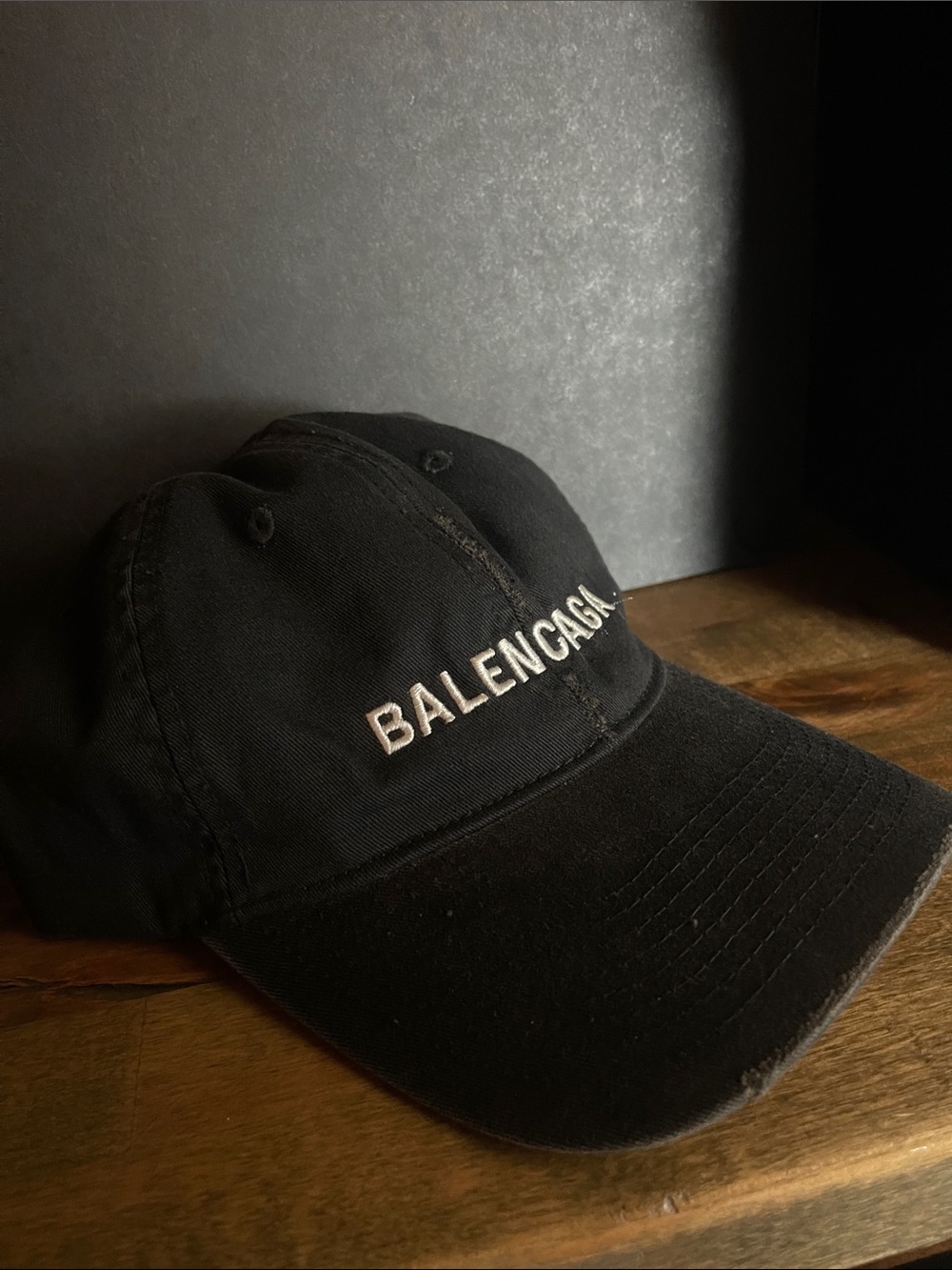 NWOT Balenciaga Black Cap with White Logo Embroidery